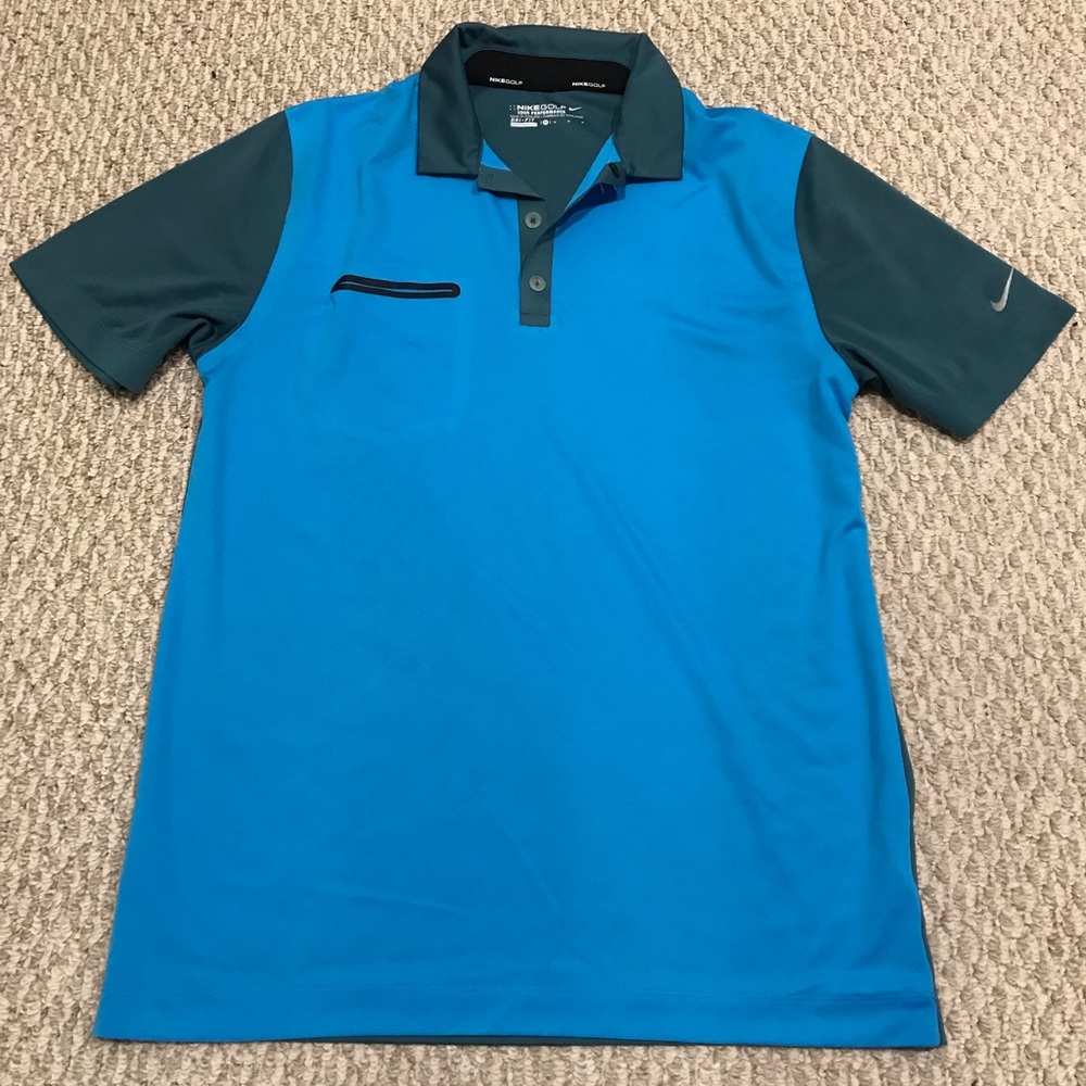 Nike Golf Mens Dri-Fit Polo Shirt (Blue/Green)